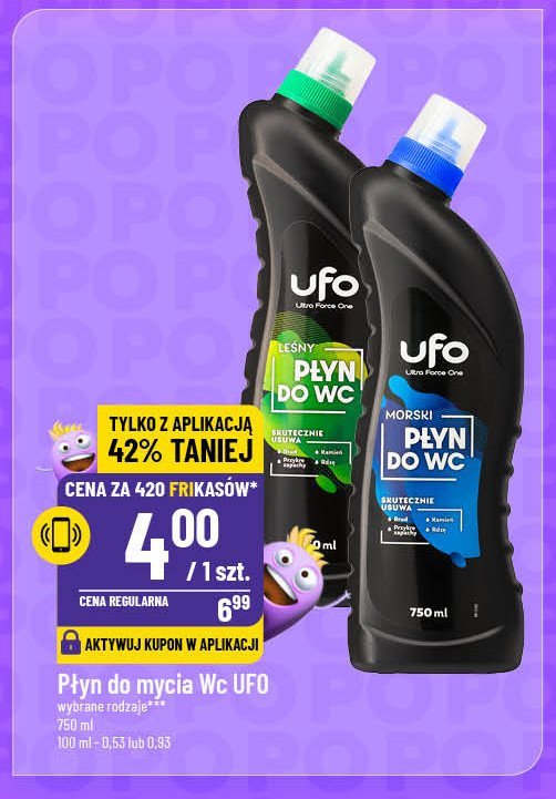 Żel do wc niebieski Ufo promocja w POLOmarket