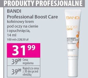 Krem kofeinowy nawilżający pod oczy Bandi boost care promocja