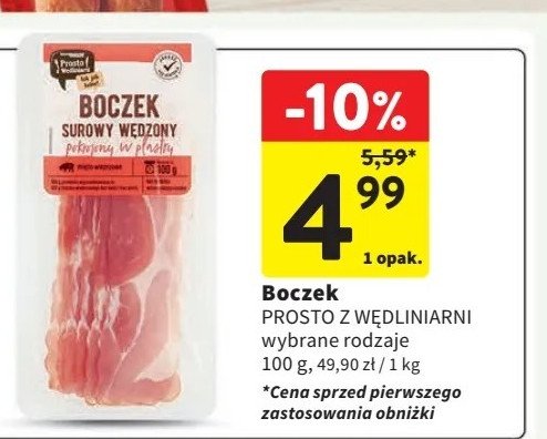 Boczek surowy wędzony Prosto z wędliniarni promocja