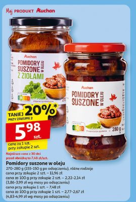 Pomidory suszone w oleju z 偶urawin膮 Auchan promocja