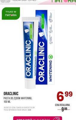 Pasta do zębów Whitening Oraclinic promocja w Drogerie Natura