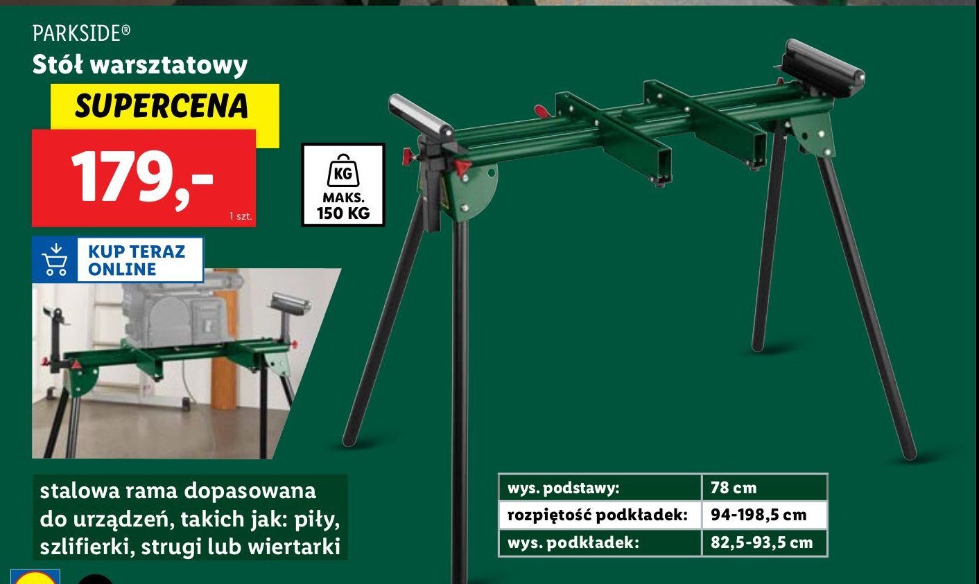 Stół warsztatowy Parkside promocja