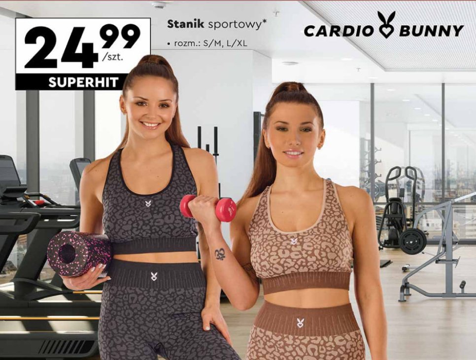 Stanik sportowy s-m Cardio bunny promocja w Biedronka