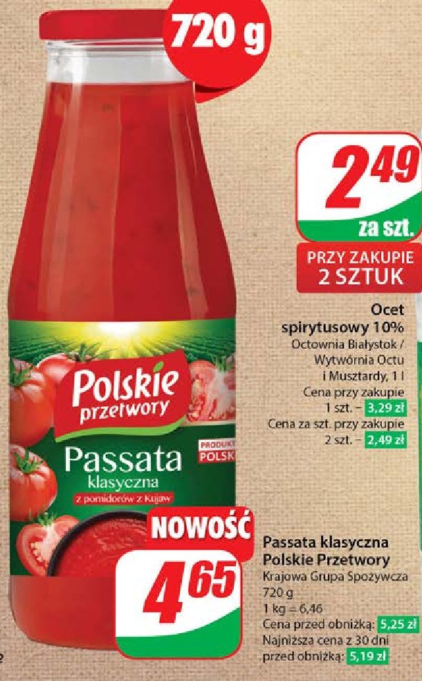 Passata klasyczna Polskie przetwory promocja w Dino