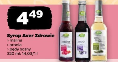 Syrop Aver Zdrowie malina promocja w Netto
