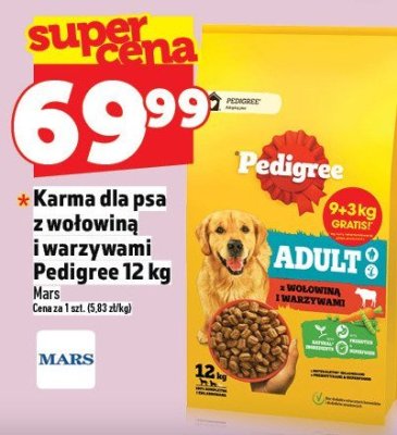 Karma dla psa z wołowiną i warzywami Pedigree 12 kg promocja w TOPAZ