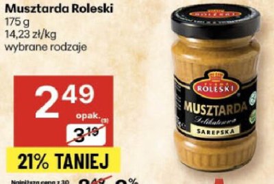Musztarda Roleski wybrane rodzaje promocja w Delikatesy Centrum