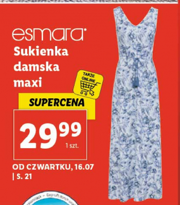 Sukienka damska maxi Esmara - cena - promocje - opinie - sklep  -  Brak ofert