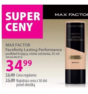 Podkład do twarzy nr 101 ivory beige MAX FACTOR FACEFINITY LASTING PERFORMANCE promocja w Hebe