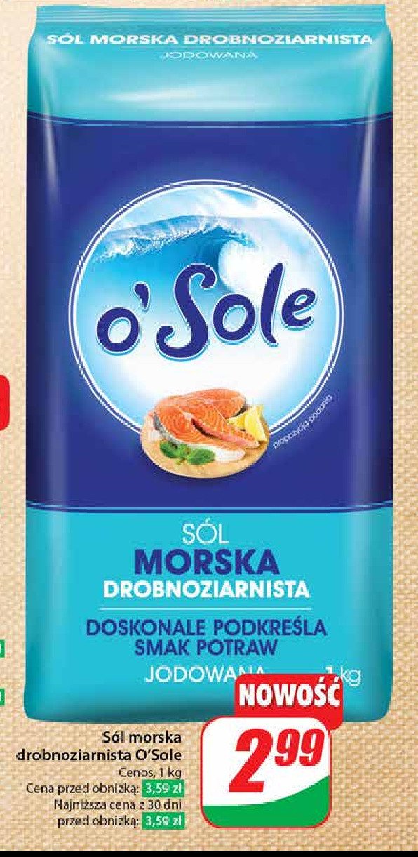 Sól morska jodowana drobnoziarnista O'sole promocja