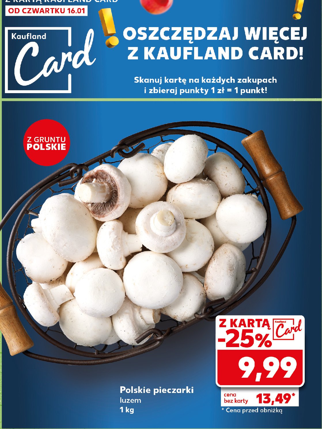 Pieczarki polskie promocja w Kaufland