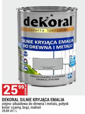 Emalia Dekoral silnie kryląca do drewna i metalu promocja w Merkury Market