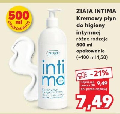 Kremowy płyn INTIMA do higieny intymnej różne rodzaje 500 ml promocja w Kaufland