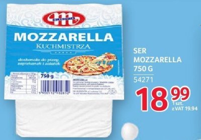 Ser Mozzarella kuchmistrza Mlekovita 750g promocja w Selgros