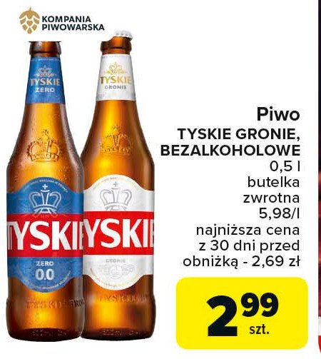 Piwo Tyskie 0.0% promocja w Carrefour Market