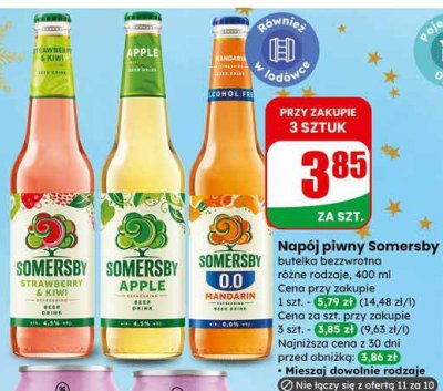 Napój piwny Somersby butelka bezwrotna różne rodzaje promocja w Dino