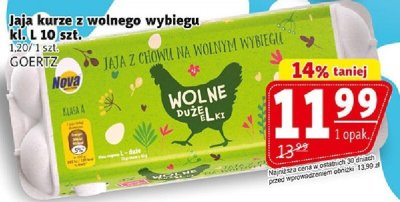 Jaja kurze z wolnego wybiegu kl. L 10 szt. Goertz promocja w Prim Market