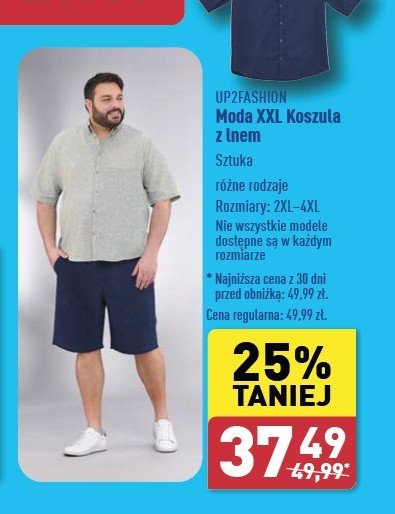 Koszula męska z lnem Up2fashion promocja