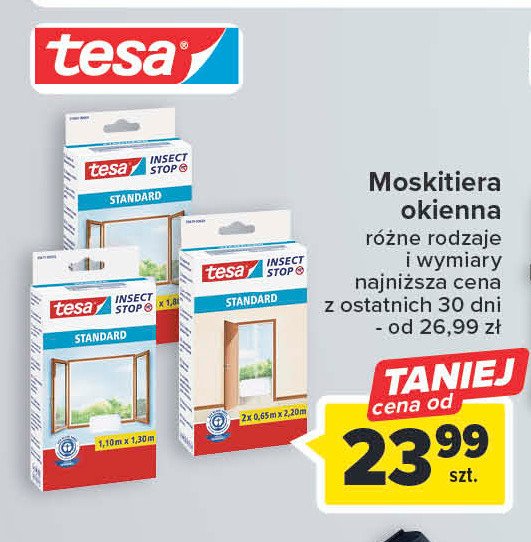 Moskitiera okienna standard 1.1 x 1.3 m Tesa promocja