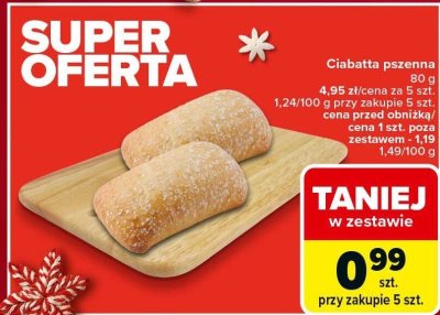 Ciabatta pszenna promocja w Carrefour Market