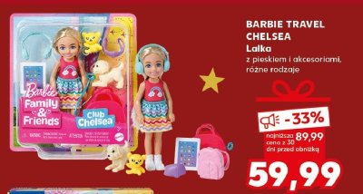 Lalka BARBIE TRAVEL CHELSEA z pieskiem i akcesoriami, różne rodzaje promocja w Kaufland