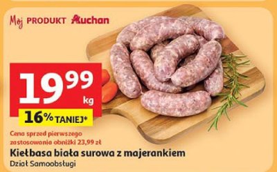 Kiełbasa biała surowa z majerankiem Auchan promocja