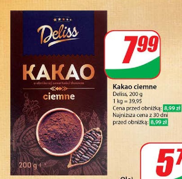 Kakao ciemne Deliss promocja