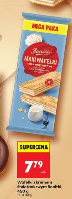 Wafelki z kremem śmietankowym 450 g promocja w Biedronka