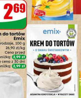 Krem do tortów 2 rodzaje promocja w Dino