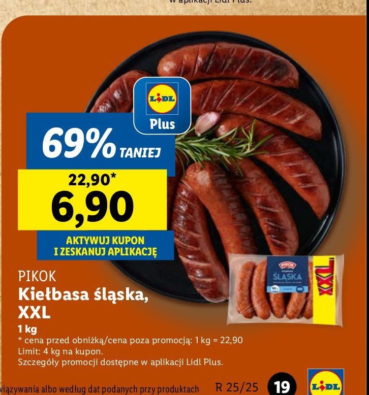 Kiełbasa śląska Pikok promocja w Lidl