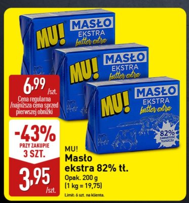 Masło ekstra 82% tł. MU! promocja w Aldi