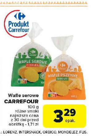 Wafle serowe z cebulą Carrefour promocja