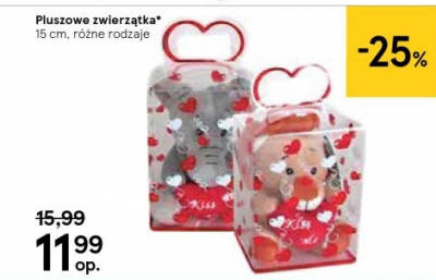 Maskotka pluszowa zwierzęta z sercem 15 cm promocja