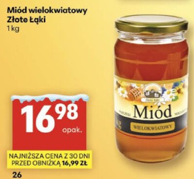 Miód wielokwiatowy Złote Łąki 1 kg promocja w Delikatesy Centrum
