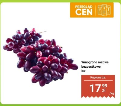 Winogrono różowe bezpestkowe luz promocja w Biedronka