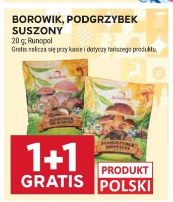 Borowik, podgrzybek suszony Runopol promocja w Stokrotka
