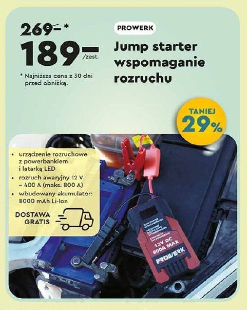 Jump starter wspomaganie rozruchu Pro werk promocja