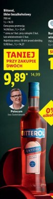 Napój Bitterol, likier bezalkoholowy promocja w Lidl
