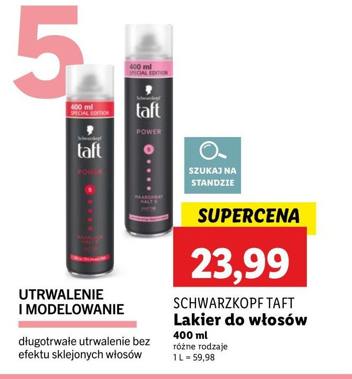 Lakier do w艂os贸w Taft power cashmere touch promocja