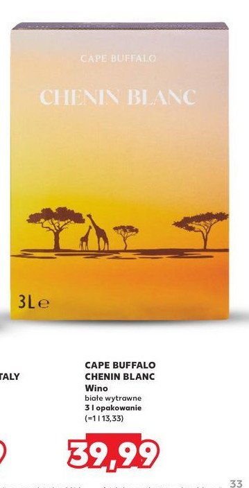 Wino Cape buffalo chenin blanc promocja w Kaufland