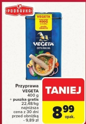 Przyprawa Vegeta Oryginalna 400g + puszka gratis promocja w Carrefour Market