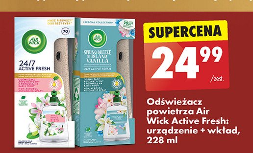 Odświeżacz powietrza oceaniczny powiew i rajska wanilia Air wick active fresh promocja w Biedronka