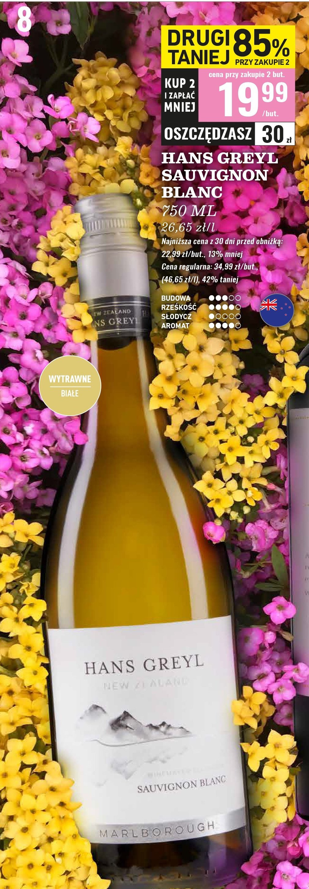 Wino HANS GREYL SAUVIGNON BLANC DRY promocja