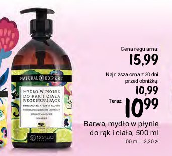 Mydło w płynie regenerujące Barwa natural expert promocja