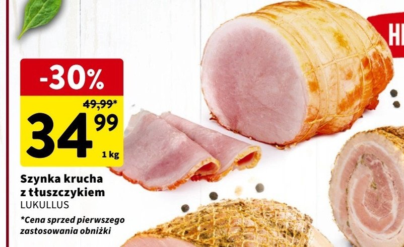 Szynka krucha z tłuszczykiem Lukullus promocja w Intermarche