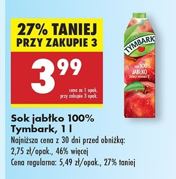 Sok jabłkowy Tymbark 1936 promocja w Biedronka