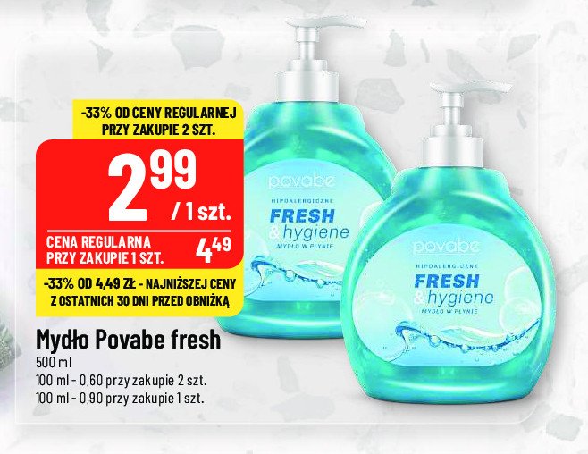 Mydło fresh & hygiene Povabe promocja