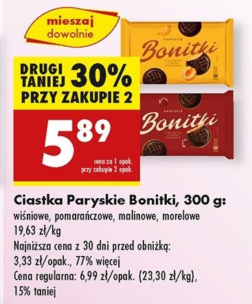 Ciastka paryskie pomarańczowe Bonitki promocja