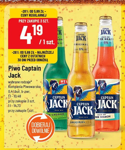 Piwo Captain jack on the beach promocja