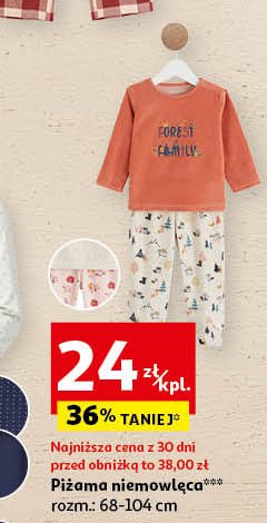 Piżama niemowlęca 68-104 Auchan inextenso promocja